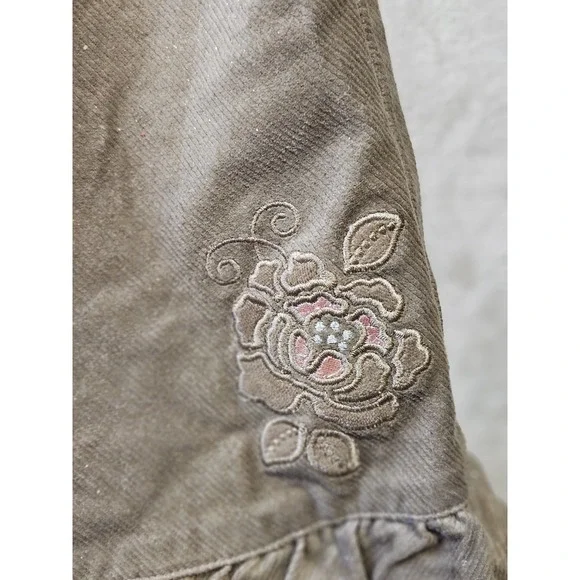 The Children's Place 24M Corduroy Dress & Bloomers Set Brown Ruffle Hem Floral - Picture 6 of 12